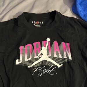 Jordan Flight Tee in Black and Pink Gradient